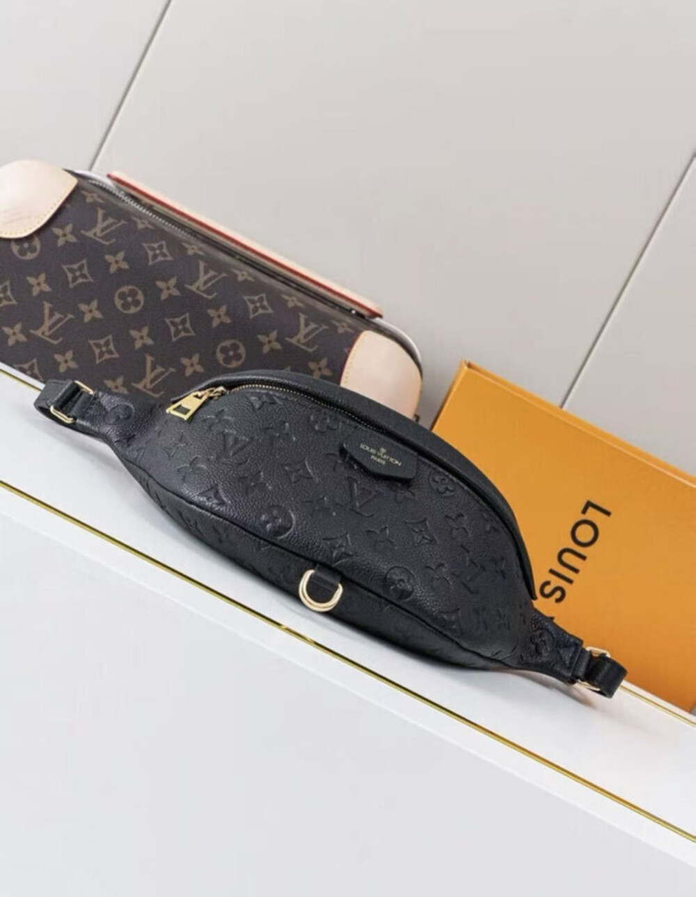 Louis Vuitton Bumbag in Black Embossed Cowhide Leather